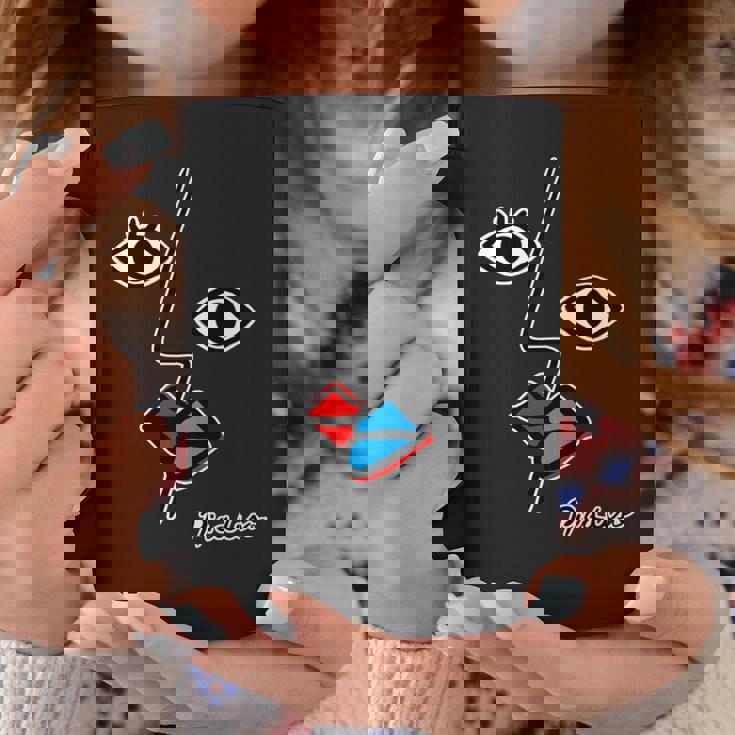 【ピカソ風】顔 男女 キス モダンフェイス（パロディ）【ピカウソ】キュビズム 80年代風 面白い アート 長袖tシャツ コーヒーマグ 面白い贈り物