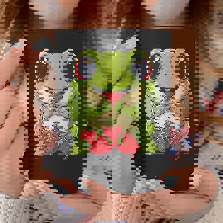 いちごカエル 図面 アートワーク いちご 動物 アート コーヒーマグ 面白い贈り物