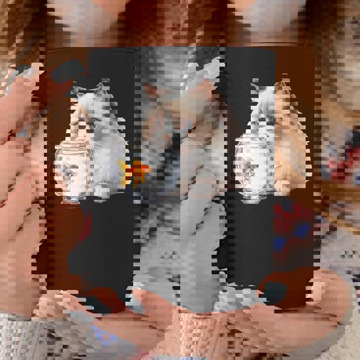 おさるのラグドール 猫と金魚 コーヒーマグ 面白い贈り物