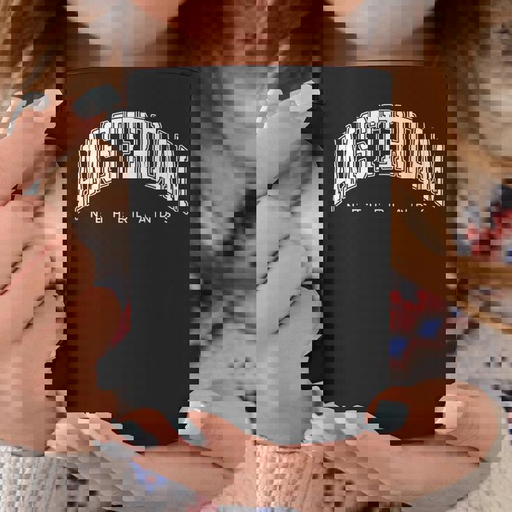 アムステルダム オランダ 代表チームスタイル ホワイトテキスト コーヒーマグ 面白い贈り物