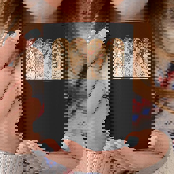 アルフォンス・マリア・ミュシャの季節 長袖tシャツ コーヒーマグ 面白い贈り物