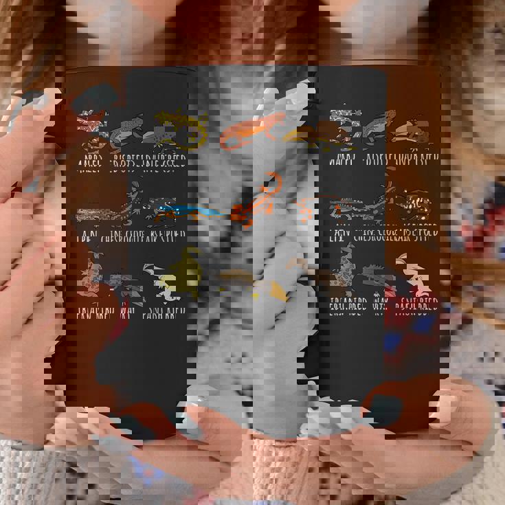 イモリ愛好家のためのかわいい種類のイモリサンショウウオ種チャート コーヒーマグ 面白い贈り物