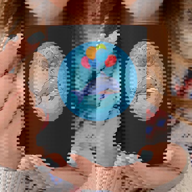 イルカと風船のコスチュームで一日を明るくしましょう。 コーヒーマグ 面白い贈り物