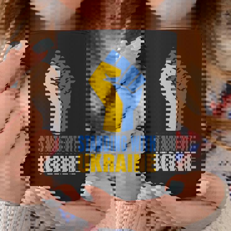 ウクライナを支援 ウクライナと共に立つ 長袖tシャツ コーヒーマグ 面白い贈り物