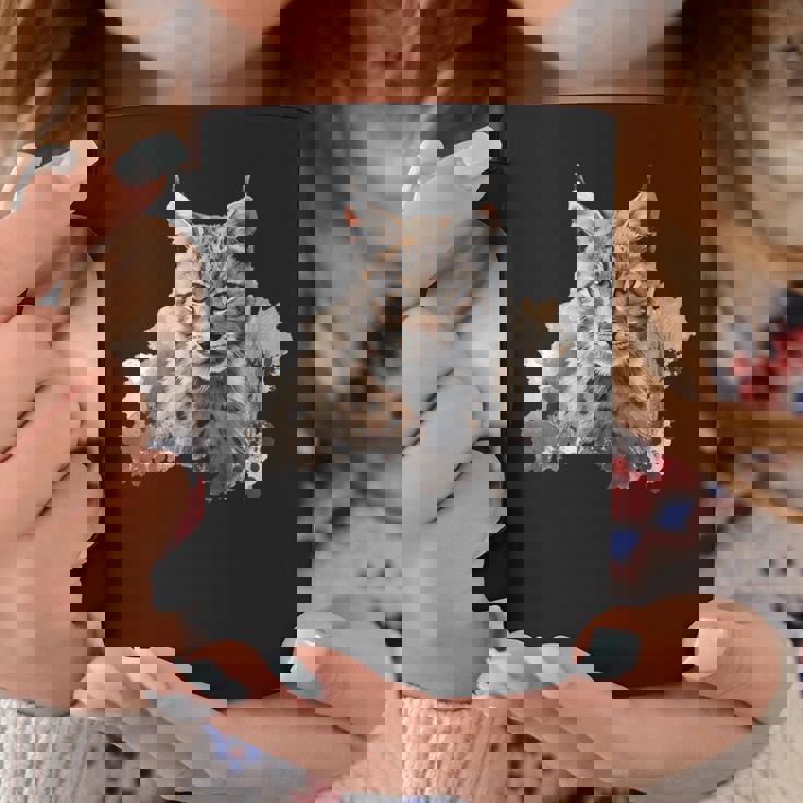 オイル スケッチ ワイルドライフ ボブキャット オレンジ ボブキャット コーヒーマグ 面白い贈り物