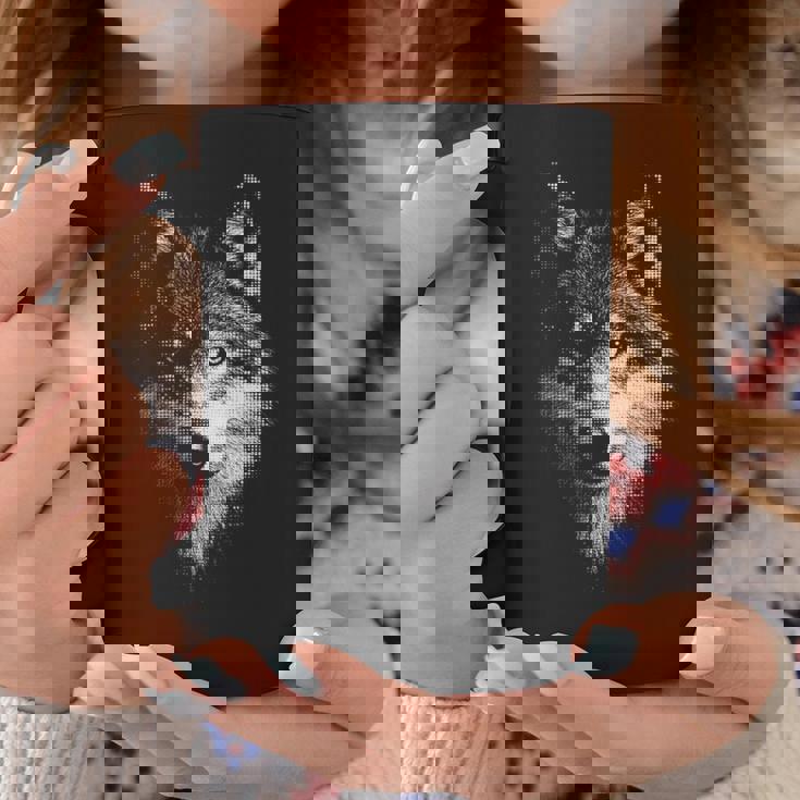 オオカミ 動物 モチーフ アート オオカミ 長袖tシャツ コーヒーマグ 面白い贈り物