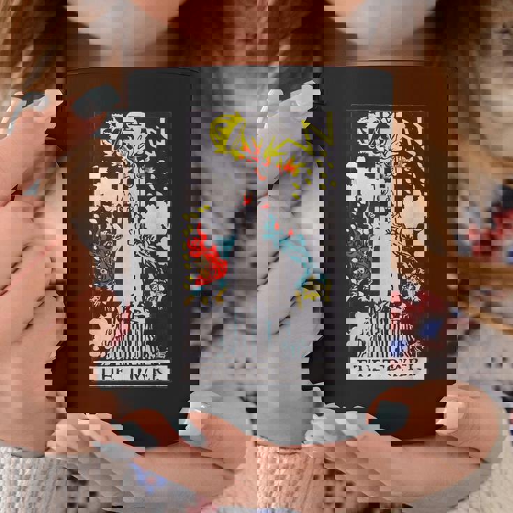 オリジナルのrider Waite Deckからのタワービンテージタロットカード コーヒーマグ 面白い贈り物