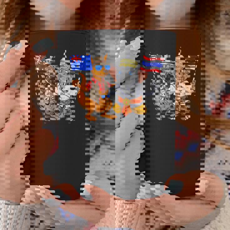 オーストラリア カンガルー タイ 象 オーストラリアの旗 タイの遺産 誇り オーストラリア タイ 愛国者 オーストラリア コーヒーマグ 面白い贈り物