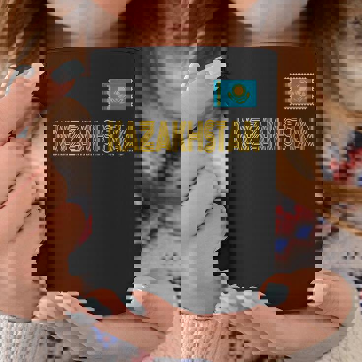 カザフスタン、カザフスタンの国旗、カザフスタンの国旗 長袖tシャツ コーヒーマグ 面白い贈り物