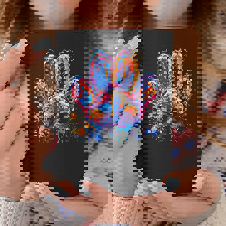 カラフルな動物の犬の足跡 コーヒーマグ 面白い贈り物