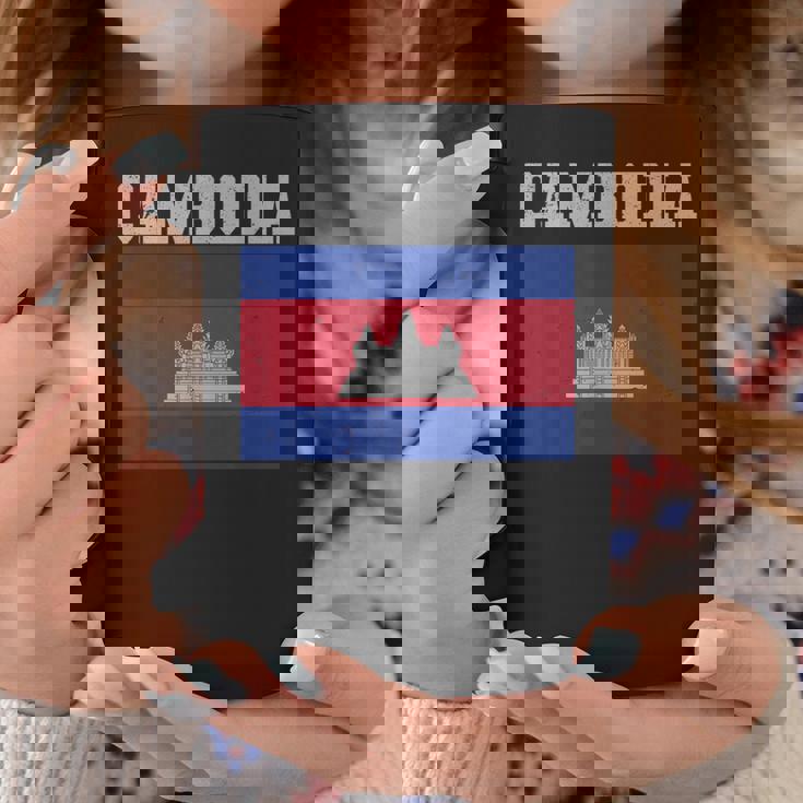 カンボジア-カンボジアの旗ヴィンテージスポーツデザインカンボジア コーヒーマグ 面白い贈り物