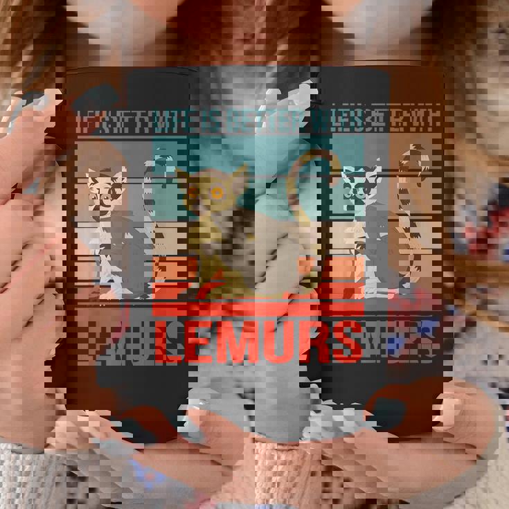 キツネザル ライフ・イズ・ベター 霊長類 キツネザル コーヒーマグ 面白い贈り物