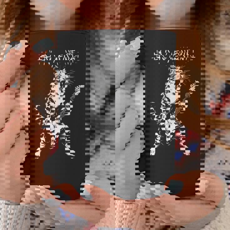 ギターを弾くクールな猫、ヘビーな「Meowtal」メタルパンクロックファン。 コーヒーマグ 面白い贈り物