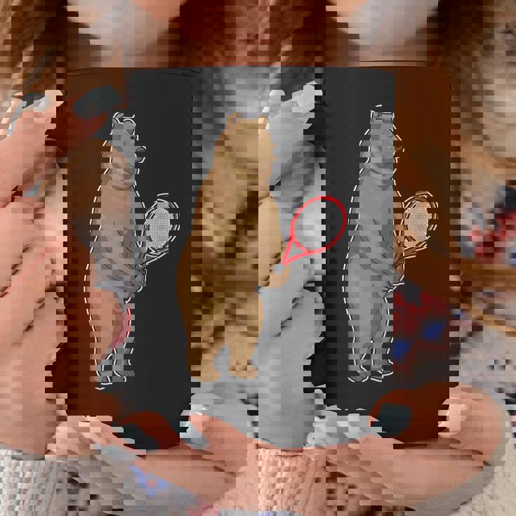 クマ テニス テニスラケット スポーツ コーヒーマグ 面白い贈り物