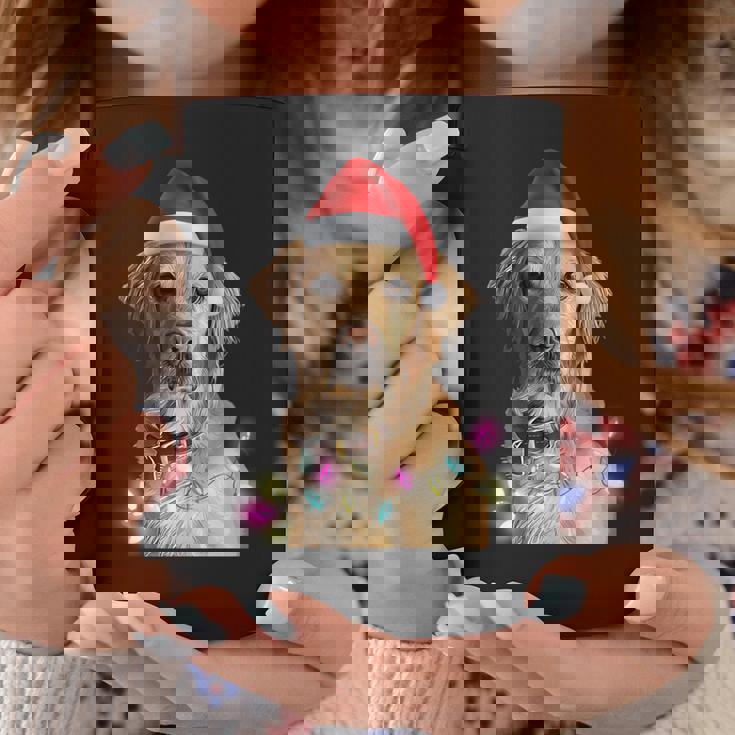 クリスマス ゴールデンレトリバー クリスマス ドッグツリー サンタハット リトリーバー 長袖tシャツ コーヒーマグ 面白い贈り物