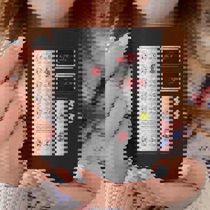 クールなエレベーターボタンアートメンズレディースリフトハロウィンコスチューム コーヒーマグ 面白い贈り物