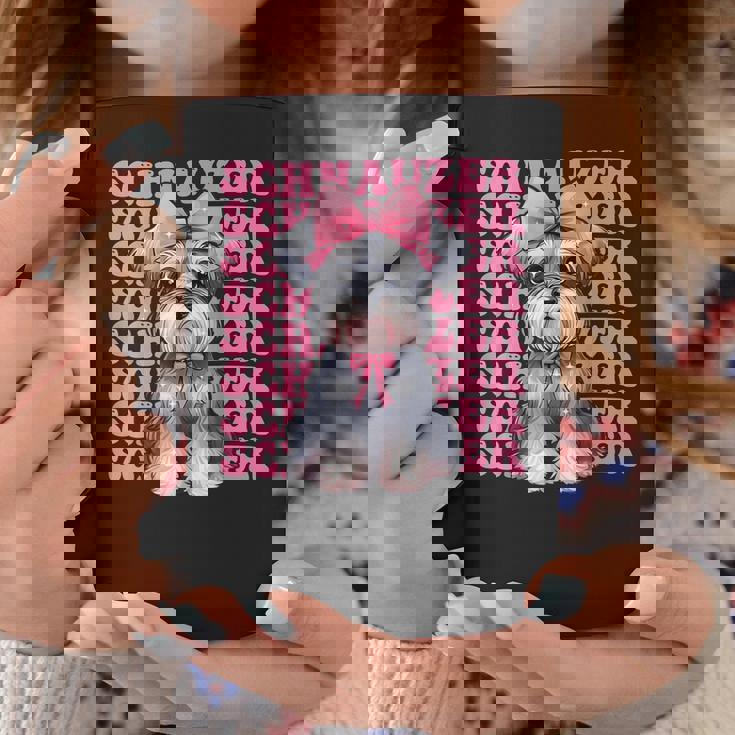 コケット リボン シュナウザー 女の子 犬 ママ 母の日 ピンク コーヒーマグ 面白い贈り物