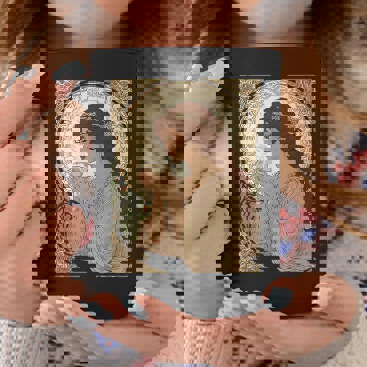 コーヒー好きのミュシャ風のアールヌーボー コーヒーマグ 面白い贈り物