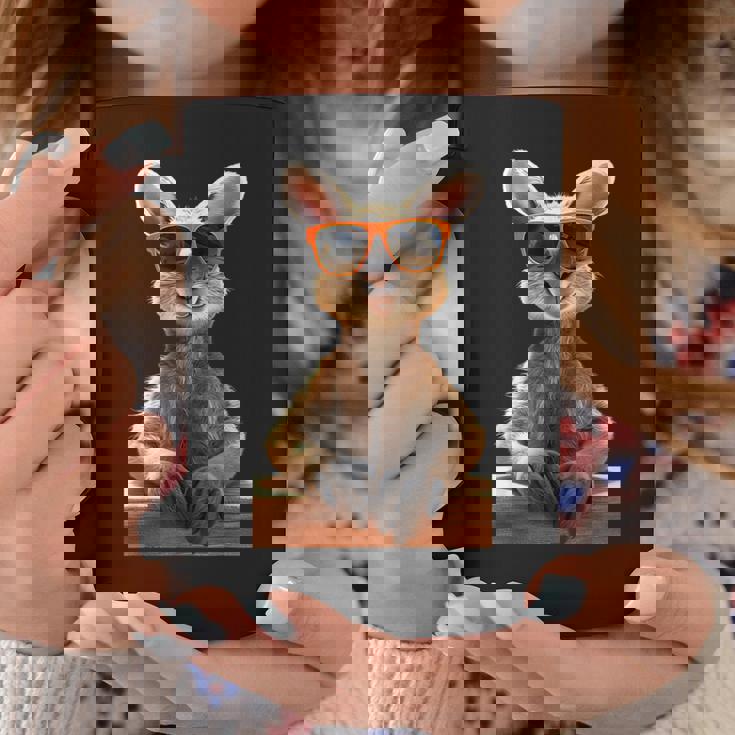 サングラスをかけたカンガルー オーストラリア アウトバック かわいい カンガルー コーヒーマグ 面白い贈り物