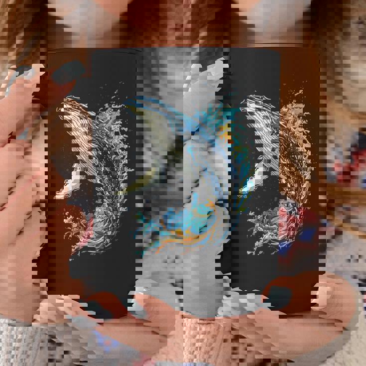 ザトウクジラ 動物 グラフィック イラスト ザトウクジラ コーヒーマグ 面白い贈り物