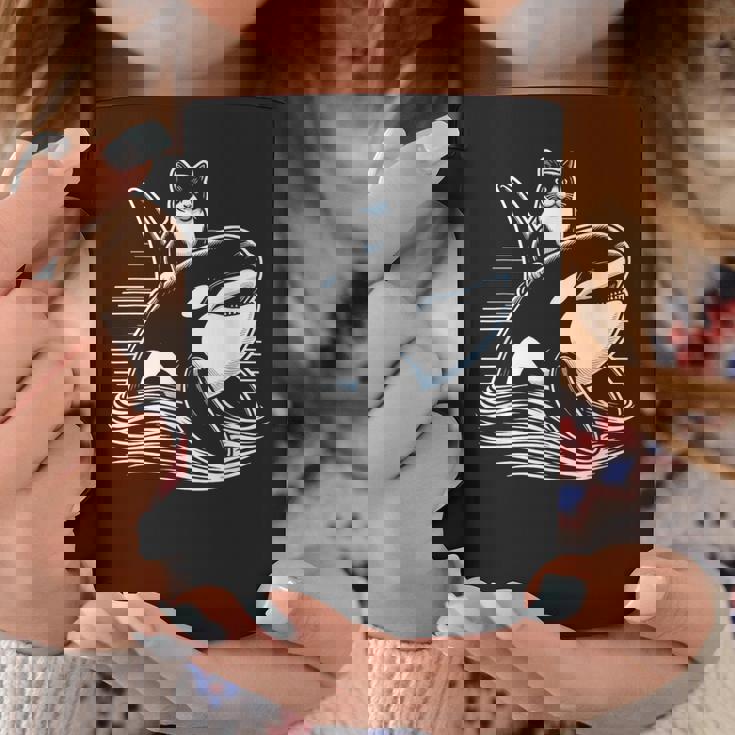 シャチに乗る猫 ファニー コーヒーマグ 面白い贈り物