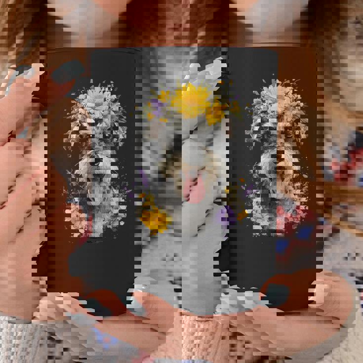 シュナウザー ママ 犬好き 母の日 レトロ 花 コーヒーマグ 面白い贈り物