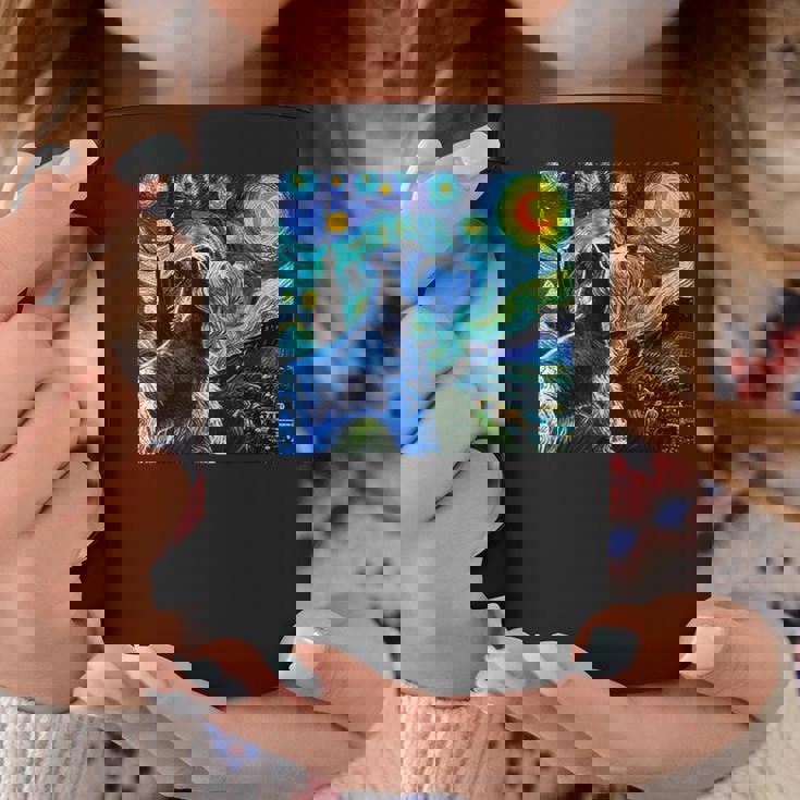 シュナウザー 面白いtシャツ 犬 ゴッホ 星月夜 かわいい メンズ 子供 おもしろ 服 グッズ ネタ コーヒーマグ 面白い贈り物