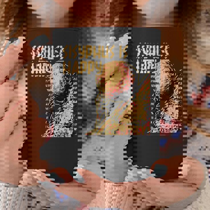 シーシュポス・イズ・ハッピー面白いギリシャ神話ミーム哲学 コーヒーマグ 面白い贈り物