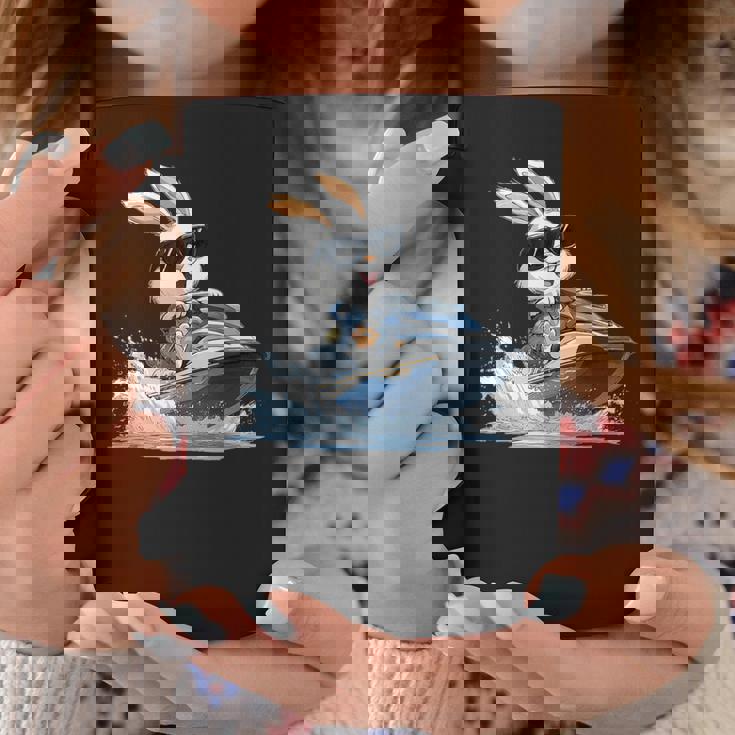 ジェットスキー ジェットスキー ウサギ イースターバニー サングラス コーヒーマグ 面白い贈り物