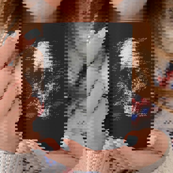 スカルアートグラフィックテキストモチーフドクロ コーヒーマグ 面白い贈り物