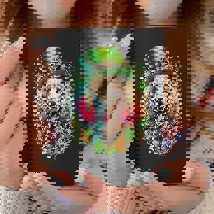 スタンダードプードル 犬 聖パトリックデー アートワーク コーヒーマグ 面白い贈り物