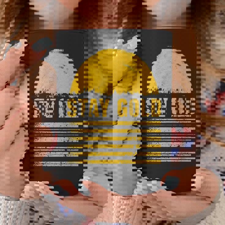 ステイゴールド 太陽 レトロ風 ストライプ 力強さ コーヒーマグ 面白い贈り物