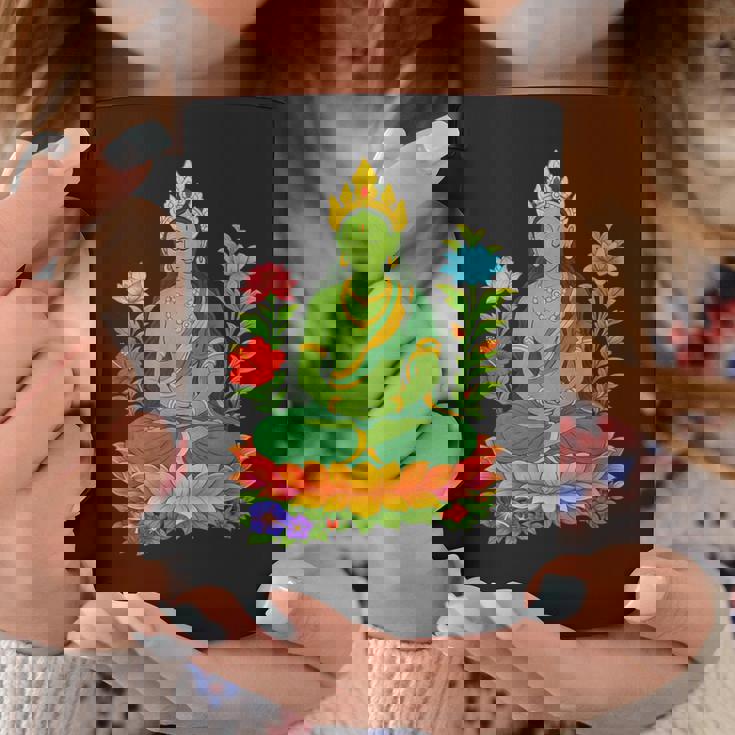 チベット仏陀瞑想 ヴァジュラヤナ グリーンタラ コーヒーマグ 面白い贈り物