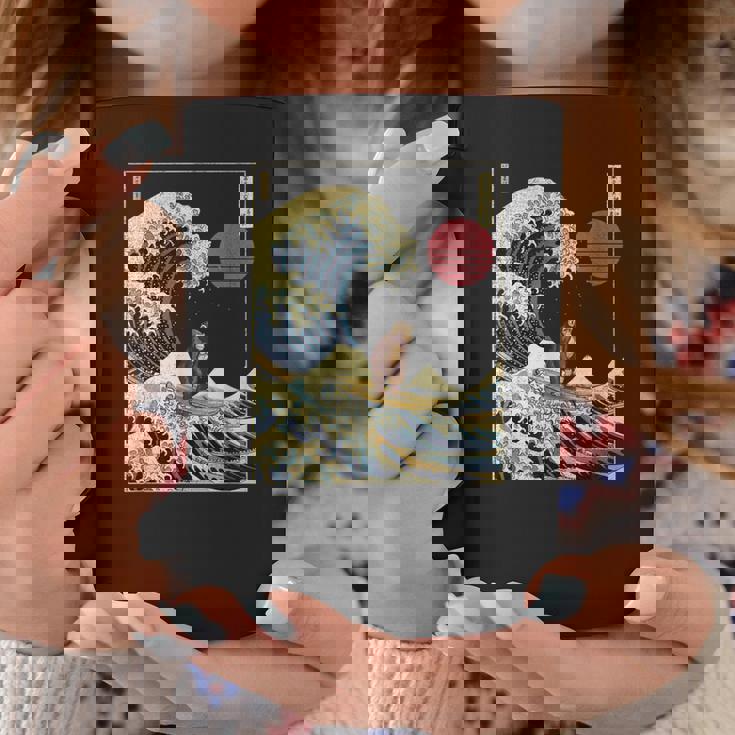 チンパンジー 神奈川波 おもしろサーフアニマル コーヒーマグ 面白い贈り物