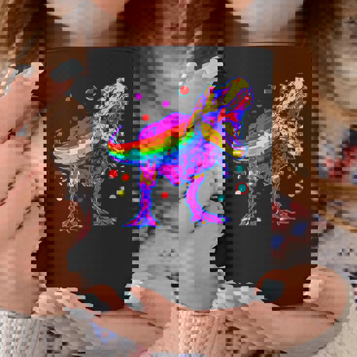 ティラノサウルス レックス 虹色 恐竜 恋人 デザイン コーヒーマグ 面白い贈り物