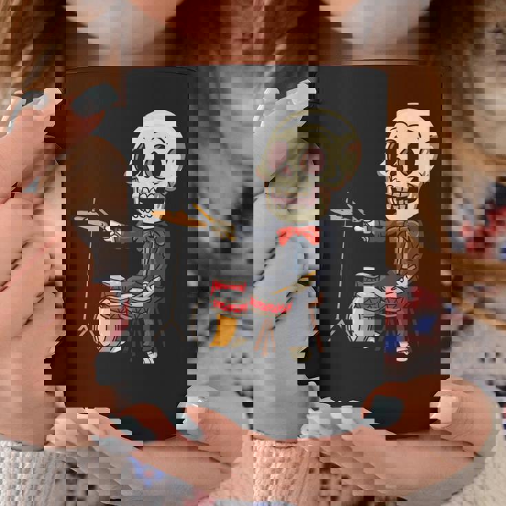 ドラミング スケルトン ドラム プレーヤー ドラマー パーカッション ドラム 長袖tシャツ コーヒーマグ 面白い贈り物
