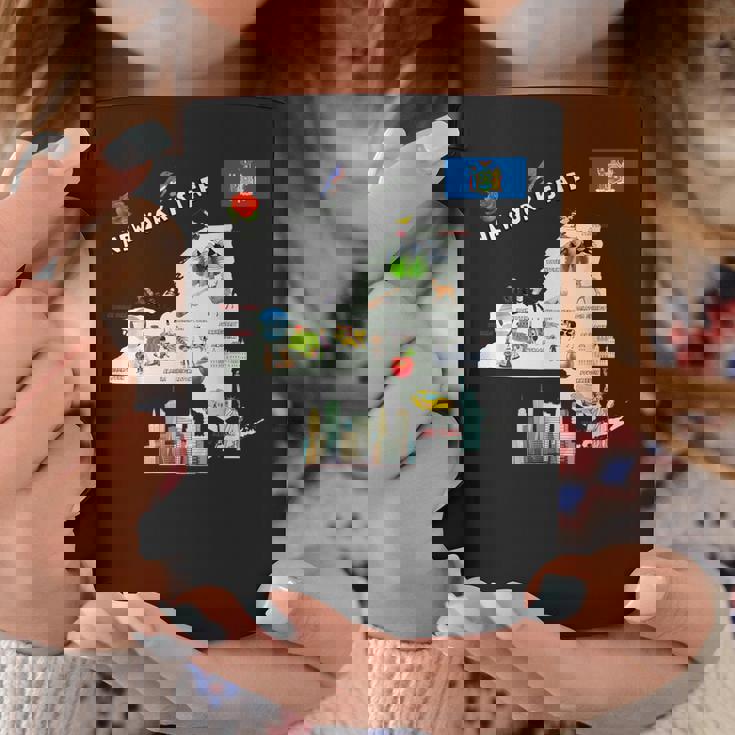 ニューヨーク州地図 観光地 都市 旗 コーヒーマグ 面白い贈り物