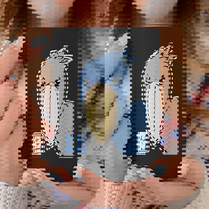 ハシビロコウさん『フル ビッグプリント』青い鳥【どうぶつフレンズ】ゆるくて かわいい 動物園の生き物 イラスト コーヒーマグ 面白い贈り物