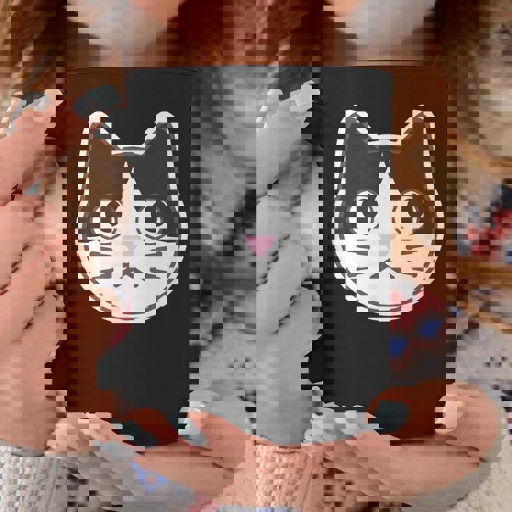 ハチワレ《ふぇいす》ねこ 猫【どうぶつフレンズ】シンプル 顔 ゆるくて かわいい 動物 イラスト コーヒーマグ 面白い贈り物