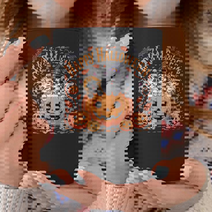 ハッピーハロウィン猫 パンプキン 魔女の帽子デザイン コーヒーマグ 面白い贈り物