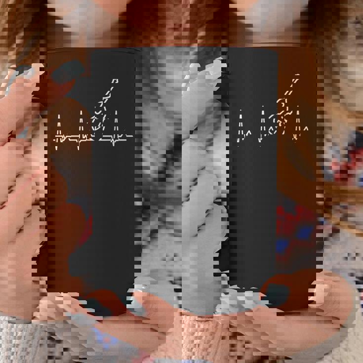 ハートビート コントラバス ダブルベース ウッドベース 音楽好き 弦楽器好き クラシック音楽 ジャズ音楽 趣味 心電図 コーヒーマグ 面白い贈り物