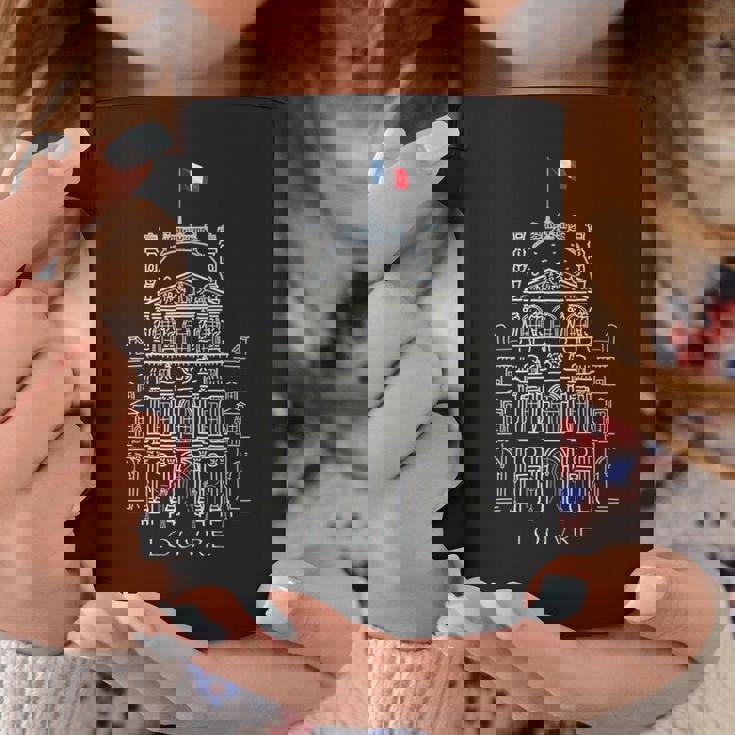 パリ、ルーブル美術館、手描きルーブル宮殿、フランス 長袖tシャツ コーヒーマグ 面白い贈り物