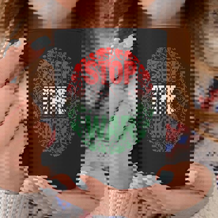 パレスチナ国旗 アラビア語タイポグラフィ パレスチナ国旗 長袖tシャツ コーヒーマグ 面白い贈り物