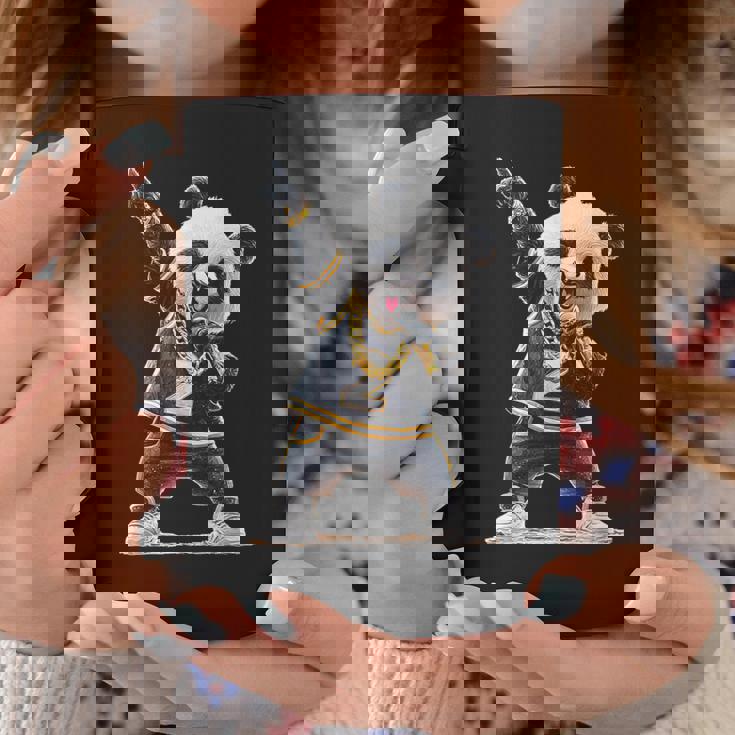 パンダ ホールドマイク 歌う ダンス 動物 グラフィック パンダ コーヒーマグ 面白い贈り物