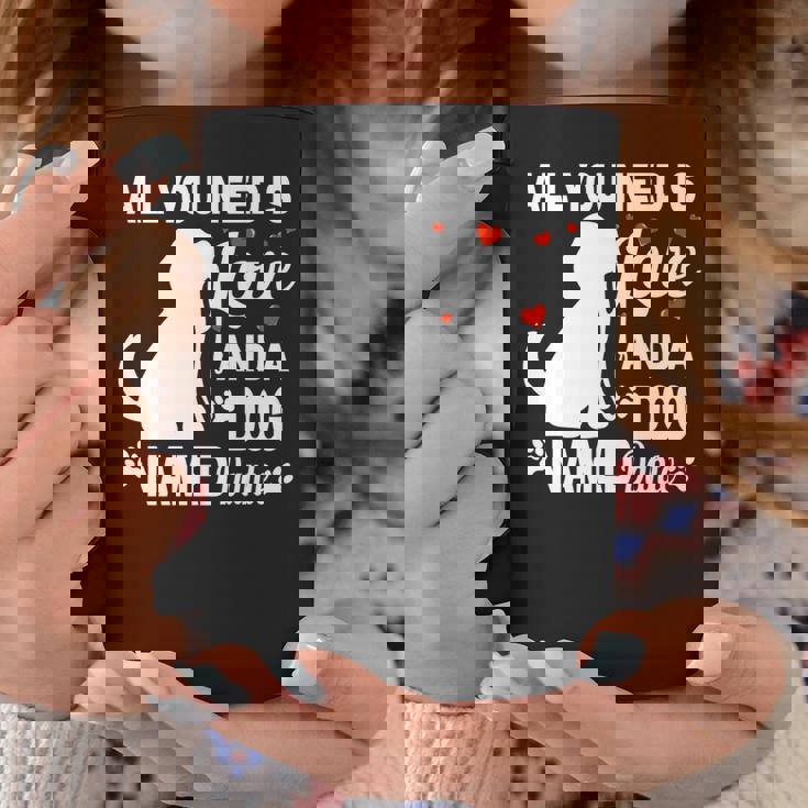 パーソナライズドドッグネームダンテかわいい犬ペット愛好家 長袖tシャツ コーヒーマグ 面白い贈り物