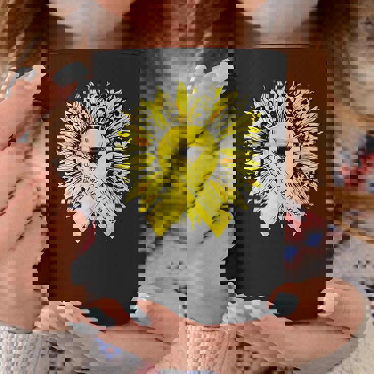 ヒョウ ヒマワリ イエローリボン 肉腫 がん啓発 コーヒーマグ 面白い贈り物