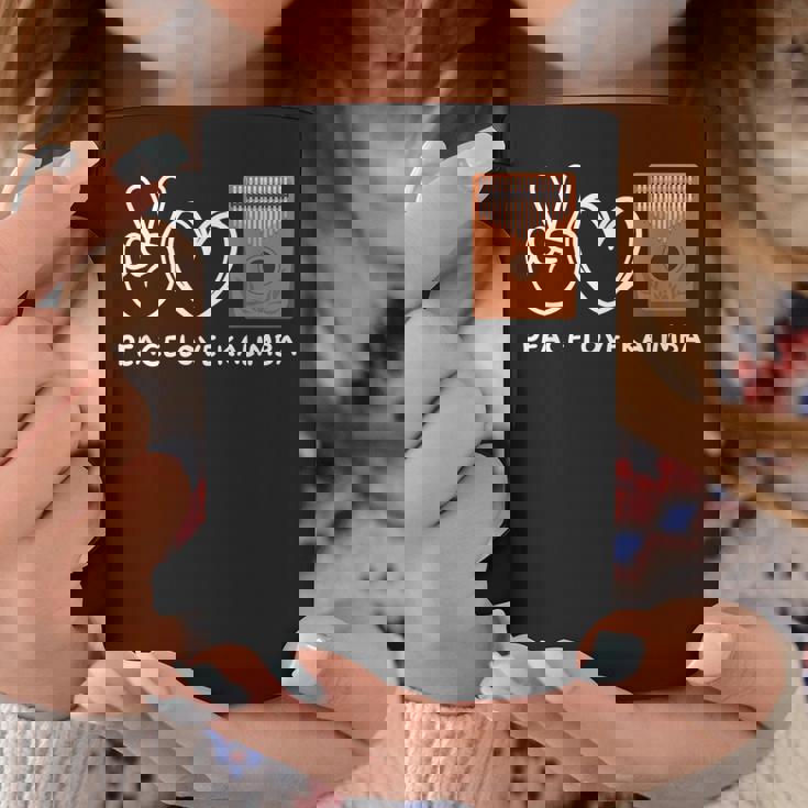 ピース、ラブカリンバレトロカリンバラバー コーヒーマグ 面白い贈り物