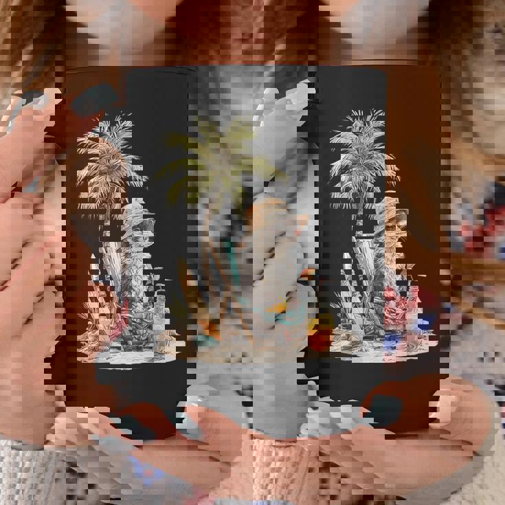 フェレット 果物 スキムボード ビーチツリー 動物 モチーフ フェレット コーヒーマグ 面白い贈り物