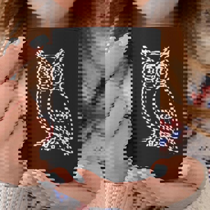 フクロウ ミニマリストバッジ パッチラインアート コーヒーマグ 面白い贈り物