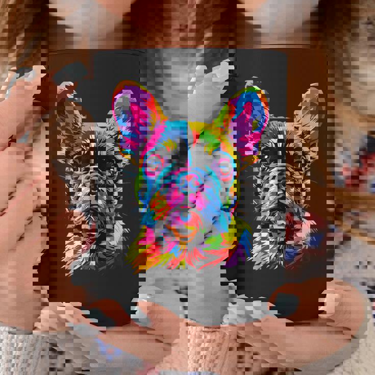 フレンチブルドッグ 犬 カラフル ポップアート レインボーカラー ブルドッグ コーヒーマグ 面白い贈り物